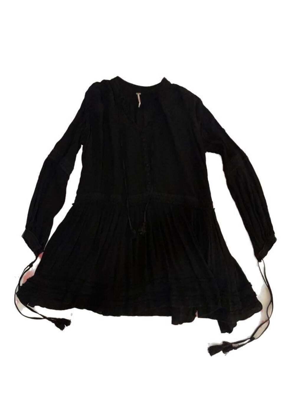 Size S Free People Black Gauze Tunic Top